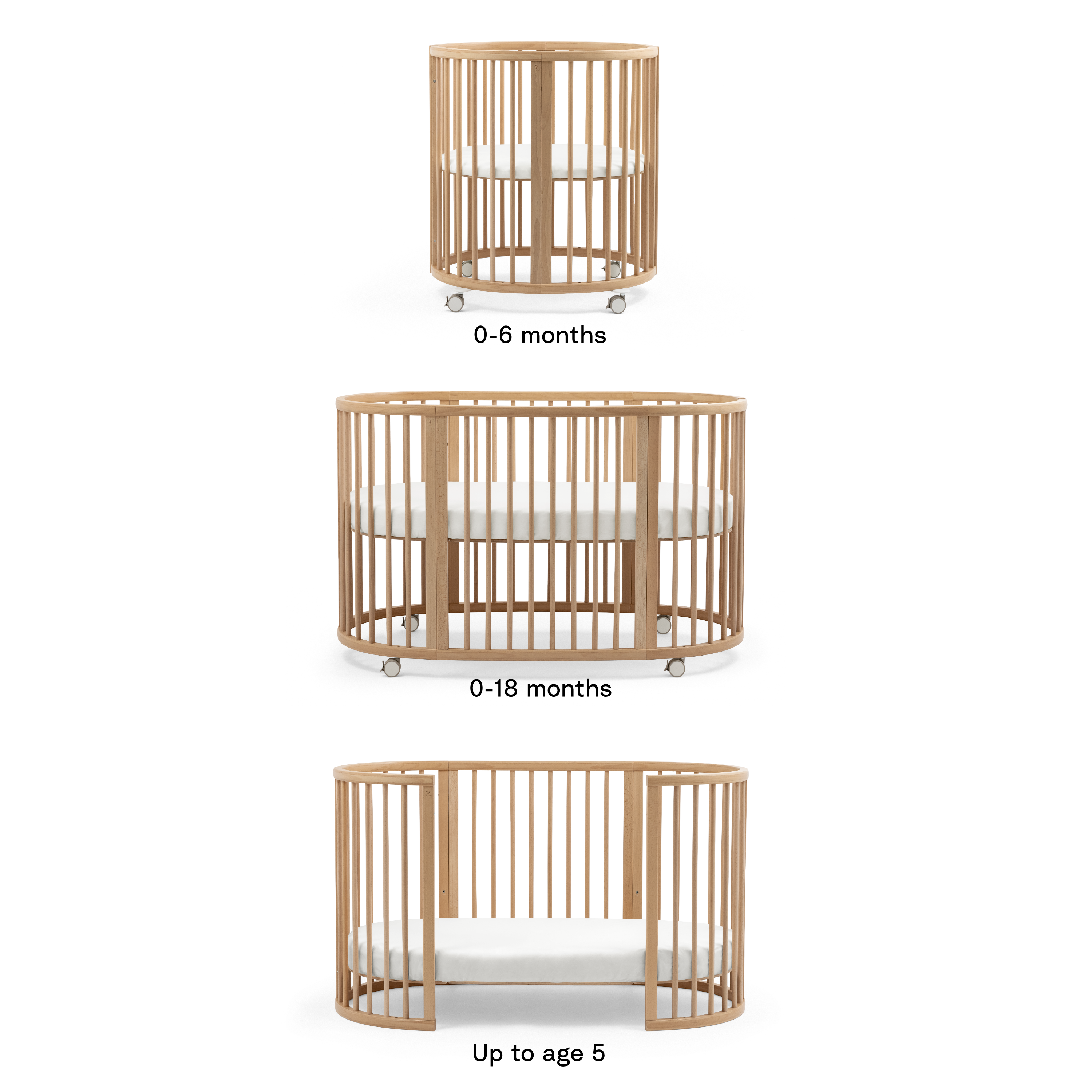 Sleepi™ 3-in-1 Convertible Crib with Mattresses and Extension Kit, , mainview galery image 3